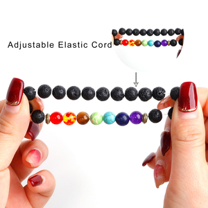 Lot de 2 Bracelets de Yoga <span class=keywords><strong>7</strong></span> <span class=keywords><strong>chakras</strong></span>, bijoux classiques, perles en pierres, accessoire de méditation et l'anxiété, pour la relaxation - Product Image 6