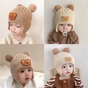 Niños bebé cálido bufanda con capucha sombrero calavera gorra pasamontañas sombrero de punto niños pequeños de punto con capucha invierno pasamontañas suéter sombrero de punto - Product Image 6