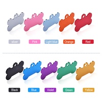 High Quality Colorful Engraved Logo Aluminum Alloy Bone Shape Dog Tag für hunde