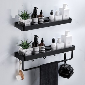 Étagère <span class=keywords><strong>de</strong></span> salle <span class=keywords><strong>de</strong></span> bain avec porte-serviettes mural, rangement <span class=keywords><strong>de</strong></span> salle <span class=keywords><strong>de</strong></span> bain, <span class=keywords><strong>douche</strong></span>, shampoing, maquillage, cuisine, toilettes, maison, <span class=keywords><strong>support</strong></span> - Product Image 6