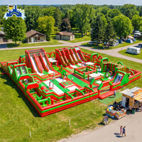 Parcours d'obstacles gonflable géant carré commercial LILYTOYS, parc de saut gonflable personnalisé