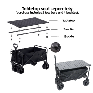 Liveer Foldable Multi-Purpose Wagon <strong>Cart</strong> Tank Wheels Waterproof 440 Lbs Load Capacity-<strong>Outdoor</strong> Camping Beach <strong>Garden</strong> Shopping <strong>Cart</strong> - Product Image 5