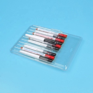 Papeterie personnalisée portable en PVC PP PS PET stylo coloré transparent formé sous vide dans un emballage blister en plastique coquille de palourde - Product Image 1