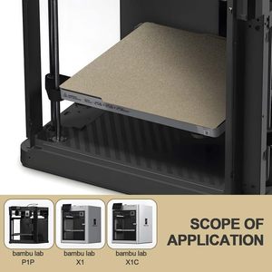 Placa de Construcción PEI para Impresora 3D Bamboo Lab X1/X1C/X1E/P1P/P1S/A1, 257x257mm, Lámina de Acero Texturizada de Doble Cara - Product Image 6