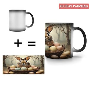 Frosted Black <b>Ceramic</b> Mug 11oz Heat Activated Color Changing <b>Cup</b> Daily Use - Product Image 4