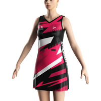 Gaun desain binaraga cepat kering, kebugaran kontes gaun katun rok tenis wanita gaun Netball Funky