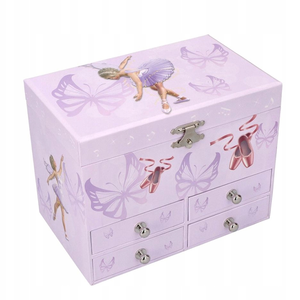 Caja Musical de Madera Rosa de Lujo con Diseño de Bailarina, Organizador de Joyas de Lujo para Niñas - Product Image 6