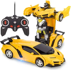 1:18 Scale Transform RC Car Robot 2.4G Remote Control Car Robot Deformation RC Car Toy with One Button Transformation 360 Speed