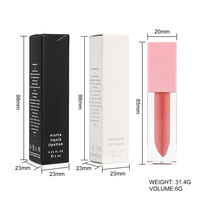 Gloss à lèvres liquide personnalisé avec logo, pigment longue tenue, waterproof, hydratant, mat, non-collant, non-décolorant, tube rose