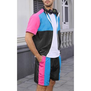 Conjunto Deportivo Yisfri para Hombre, Estilo Vintage de los 80s y 90s, de Secado Rápido, con Pantalones Cortos y Camiseta de Manga Corta, Estilo Disco - Product Image 3