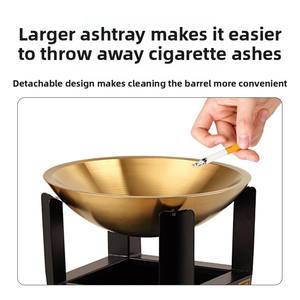 Hôtel intérieur classique en acier inoxydable 12L seau à cendres ascenseur bouche colonne de cendres verticale ceinture d'extinction de fumée poubelles - Product Image 4