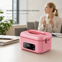 Boîte à lunch électrique sans fil rechargeable, chauffe-plat sans fil alimenté par batterie USB pour voiture, auto-chauffante pour cyclistes et pédaliers de tourisme