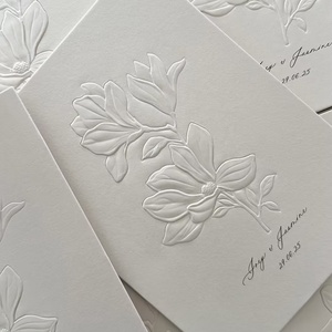Invitación de Boda y Tarjeta de Agradecimiento Personalizadas de Alta Gama con Material Texturizado, Efecto Relieve y Etiquetas de Embalaje Premium - Product Image 4