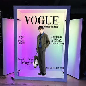 Panel de Fondo para Fotomatón con Cubierta de Revista Metálica Personalizada, Acrílico, Estilo Vogue, con Luz LED, Gran Venta 2025 - Product Image 2