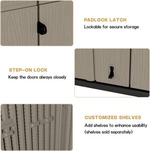 Abri de <span class=keywords><strong>rangement</strong></span> vertical extérieur étanche de 57 pieds cubes, armoires de <span class=keywords><strong>rangement</strong></span> pour jardin, cour, maternelle - Product Image 2