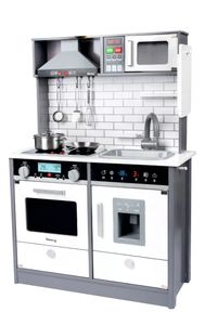 Juego de cocina de combinación de sonido y luz de madera, juguete de juego de simulación para niños, comida y cocina, juego de simulación - Product Image 2