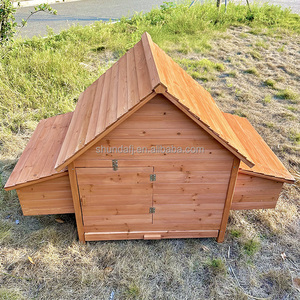 Poulailler en bois massif SDC002 FSC pour 2 à 4 poules, cage extérieure en bois <span class=keywords><strong>de</strong></span> sapin pour animaux - Product Image 4