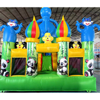 Toboggan aquatique gonflable avec piscine, logo personnalisé OEM, combo château gonflable, aire de jeux extérieure commerciale pour enfants, usine
