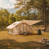 Kawagebo Kamp (KK) 10' X 7' Gonflable 6.3 ㎡   Tente de camping quatre saisons Air Glamping Oxford avec cheminée