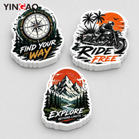 Autocollants en PVC résistants aux intempéries, autocollants personnalisés résistants aux UV, forte adhérence, autocollants d'extérieur pour moto de montagne, équipement de plein air