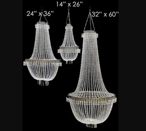 7ft 6-tiered Grand Cascade akrilik boncuklu avize düğün zemin için