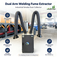Purificateur de fumée de soudage à double bras 2,2 kW, collecteur mobile à deux bras