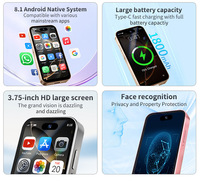 Mini Teléfono Móvil Inteligente HD de 3 Pulgadas, Android 8.1, 2GB de RAM + 16GB de ROM, Doble SIM, para Play Store, 3G, Francés