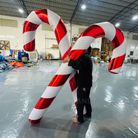Décorations géantes brillantes pour l'extérieur, bâton de bonbons, décorations de Noël, canne de bonbons gonflable