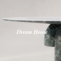 Table à manger rectangulaire sculpturale en marbre Dream Home, base en blocs de marbre courbés empilés, table à manger de luxe design
