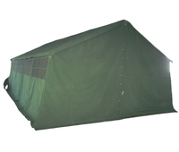 Tente de camping durable en toile, grande capacité (10-20 personnes), imperméable, verte, avec poteaux en acier métallique