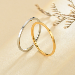 Jane Eyre-Anillo de boda de diseño Simple Unisex, anillos de boda de avión delgado de 2 MM, de acero inoxidable, bonito y pequeño - Product Image 5