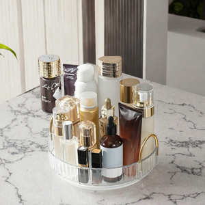 BEST Plastic Modern Cosmetic Organizer Tray with Handle for <b>Makeup</b> Storage Display on Vanity <b>Desk</b> - Product Image 2
