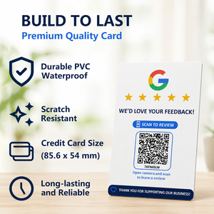 Carte NFC Google Review PVC CR80 : Carte de rétroaction à tapoter ou scanner – Solution portable pour demander des avis clients aux commerces et restaurants - Product Image 4