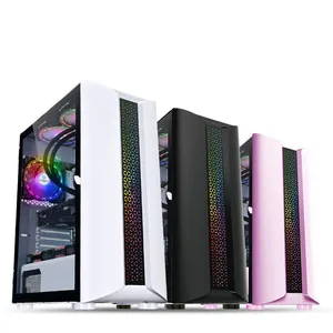 Glass Cabinet PC Server Case PC Gaming Computer Cases Transparent 2022 New Arrival Factory Cost Desktop Atx Acrylic OEM Service