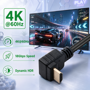 สาย <span class=keywords><strong>HDMI</strong></span> แบบกำหนดเอง มุมฉาก 90 องศา ความยาว 1.5 เมตร หัวต่อแบบ Male to Male ความละเอียดสูงพิเศษ สายหุ้ม PVC แบบยืดหยุ่น - Product Image 4