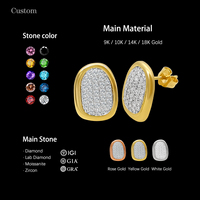 Boucles d'oreilles tendance en or massif 14 carats avec diamant de laboratoire, style romantique pour fiançailles, mariage, anniversaire, usage quotidien – Meilleures ventes