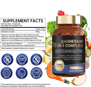 Supporto sonno naturale Private Label magnesio complesso capsule 12-1 S integratori vitaminici con citrato e glicinato - Product Image 3