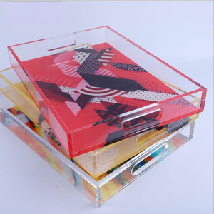 Khay Dịch Vụ Quảng Trường Màu Acrylic Khay Trưng Bày Acrylic Theo Yêu Cầu - Product Image 1