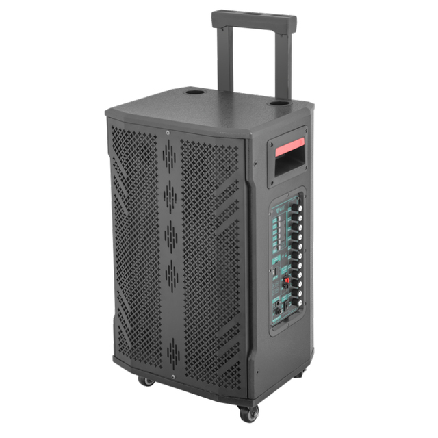 Diamond High Power 15 Inch Trolley Speaker Wooden Box Subwoofer Outdoor Wireless Party Speaker