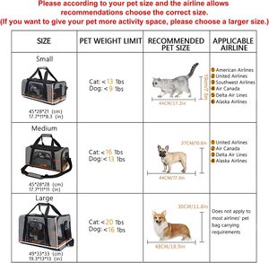 JW Pet có thể gập lại mở rộng vật nuôi Túi du lịch hãng hàng không được phê duyệt Dog & Cat Carrier với nút đóng cửa vật liệu thủy tinh xe đẩy loại - Product Image 2