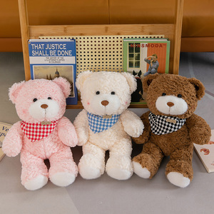 <b>Cute</b> Cartoon Scarf Teddy <b>Bear</b> Plush Toys PP Cotton Filling Soft Dolls Children's Sleep Hug Pillow Holiday Gift Wholesale - Product Image 1