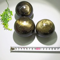 Sphères d'obsidienne dorée de 6 à 8 cm, cristal de quartz, boules d'obsidienne dorée pour la méditation