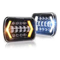 Feux de conduite à faisceau rectangulaire LED 55W 5x7 "7X6" pouces haut/bas DRL phares carrés pour Jeep Wrangler camion 4X4