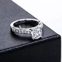 MuShan Marken-Schmuck 925 Sterling Silber Ring Moissanit Brautring für Ehepartner 18K Echt Vergoldet MST Patent Schmuckstück