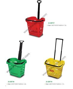 BEISCO chariot à panier de supermarché de légumes empilable en plastique avec roues - Product Image 5