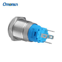 Interrupteur à bouton-poussoir CMORSUN 16 mm autobloquant 10A 220V électronique étanche en acier inoxydable 1NO1NC avec LED