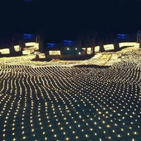 Guirlande lumineuse LED féerique en filet pour Noël, étanche IP44, alimentée par batterie rechargeable, 3*3m, pour jardin, terrasse