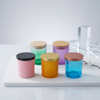 Bocaux réutilisables transparents et givrés blancs de 7,5 oz, 10 oz et 14 oz, résistants à la chaleur, avec couvercles en bois, pour épices et fabrication de bougies, impression offset, Noël