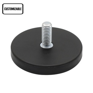 Mạnh mẽ Neodymium N35 lớp nam châm cơ sở với M6 ren đinh tán và các loại hạt cao su màu đen tráng cờ nam châm gắn kết cơ sở - Product Image 1