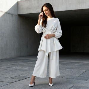 Robe Abaya décontractée modeste en polyester uni pour femmes musulmanes, fournisseur en gros de Chine, nouveau design - Product Image 4